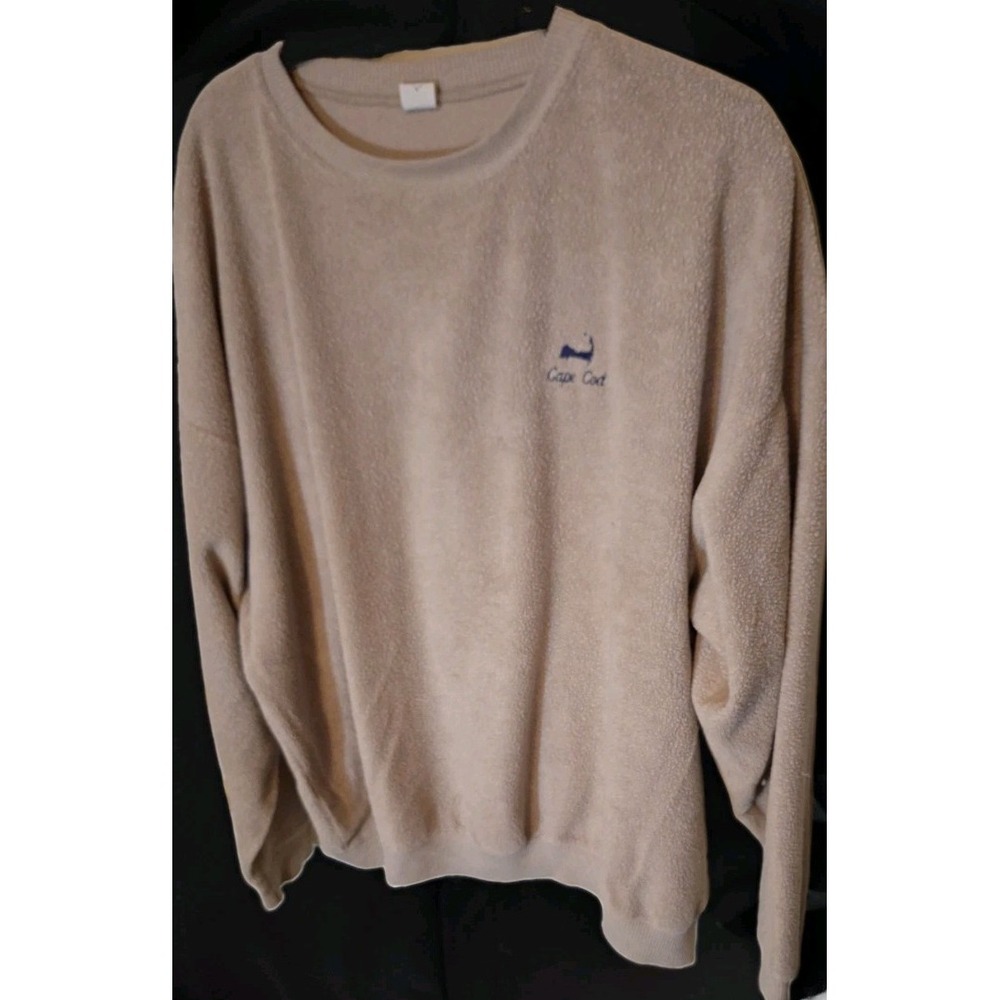 Light Weight 2X Beige Cape Cod Souvenir  Pull Over Textured Top Made In USA 237
